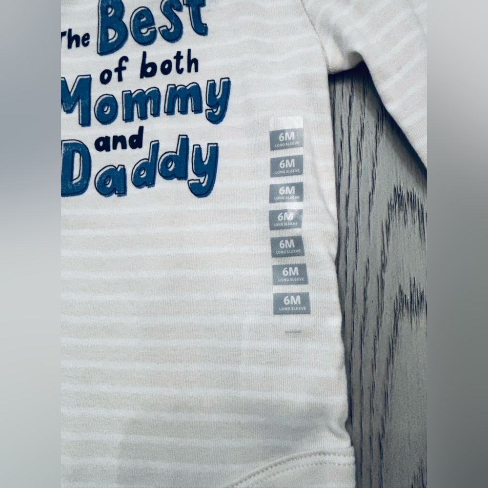 NWT Carter’s Baby The Best Of Mommy & Daddy Bodysuit Size 6 Months - Picture 3 of 4